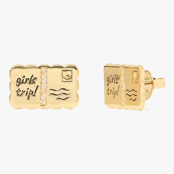 kate spade Jewelry - Kate Spade Gold 'Girls Trip' Earrings